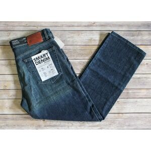 DL1961 Jeans Mens 34 x 28 Dark Wash Blue Straight Leg Smart Denim Vince
